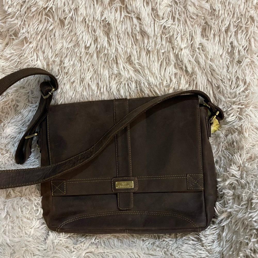 Genuine Brown Leather 14" Laptop bag by Levogue`
